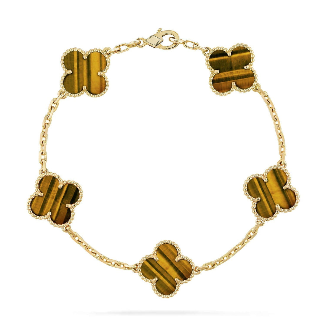 [Avelora Jewelry ] CLOVER 5 MOTIFS TIGER EYE BRACELET COLLECTION