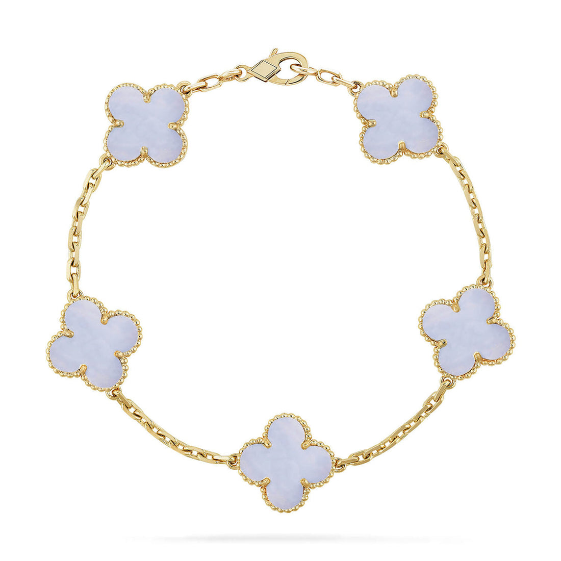 [Avelora Jewelry ] CLOVER 5 MOTIF PURPLE CHALCEDONY BRACELET COLLECTION