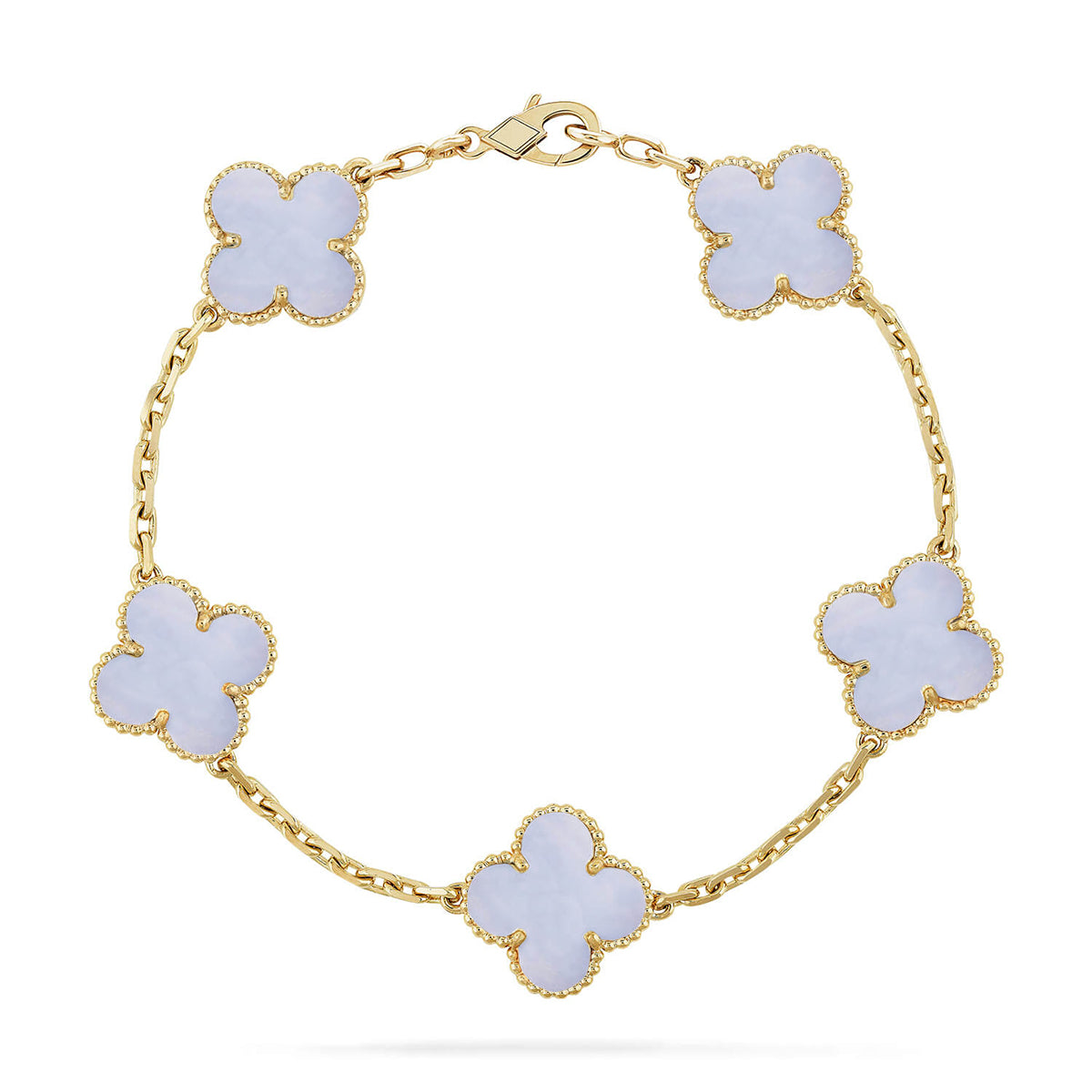 [Avelora Jewelry ] CLOVER 5 MOTIF PURPLE CHALCEDONY BRACELET COLLECTION