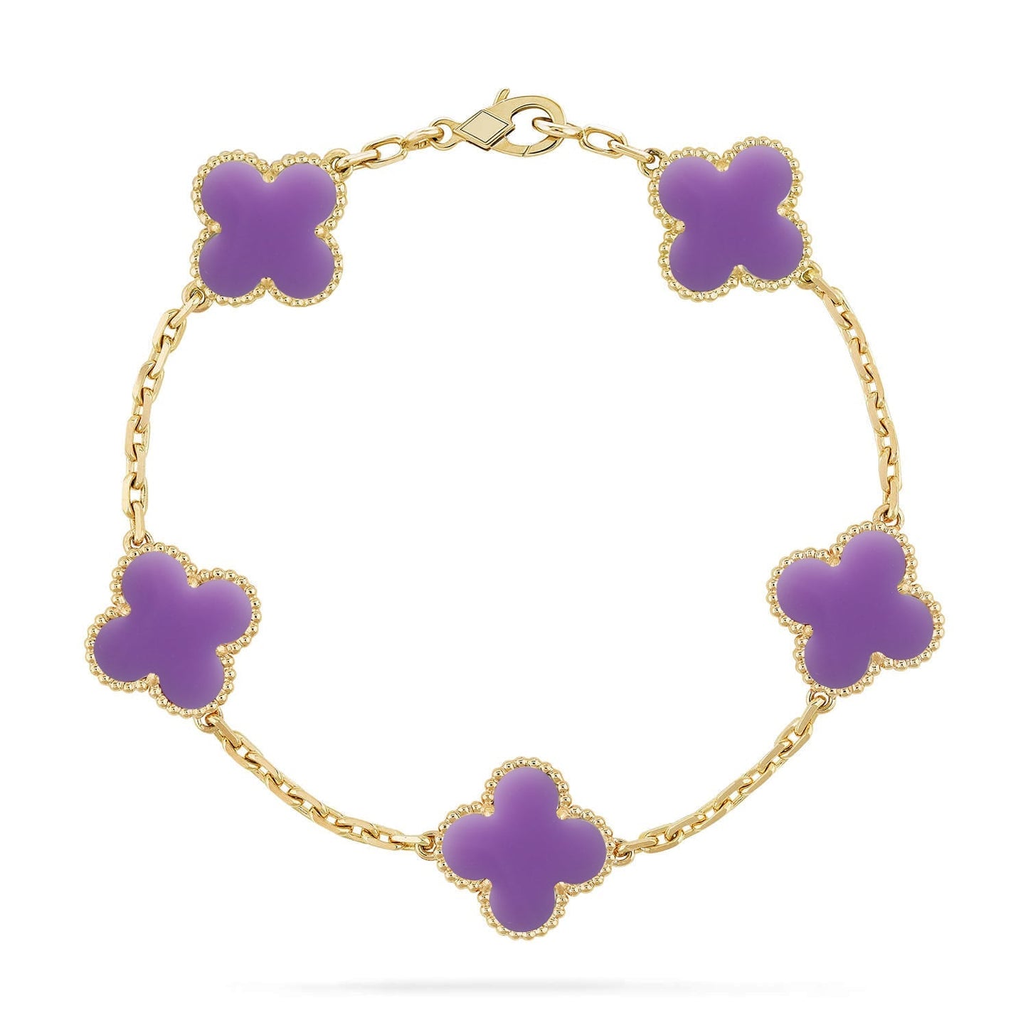 [Avelora]LUCKY CLOVER 5-MOTIF BRACELET - LAVENDER COLLECTION