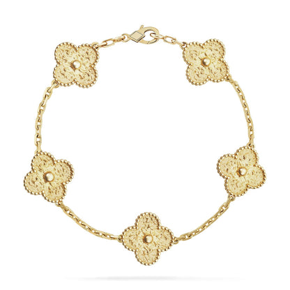 [Avelora]LUCKY CLOVER 5-MOTIF BRACELET - BRONZING