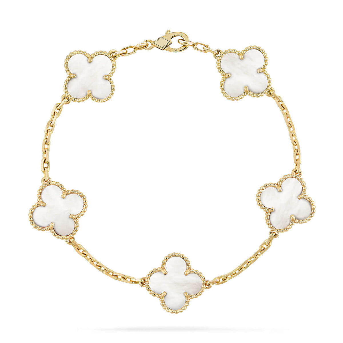 [Avelora Jewelry ]CLOVER WHITE PEARL MOP 5 MOTIF BRACELET COLLECTION