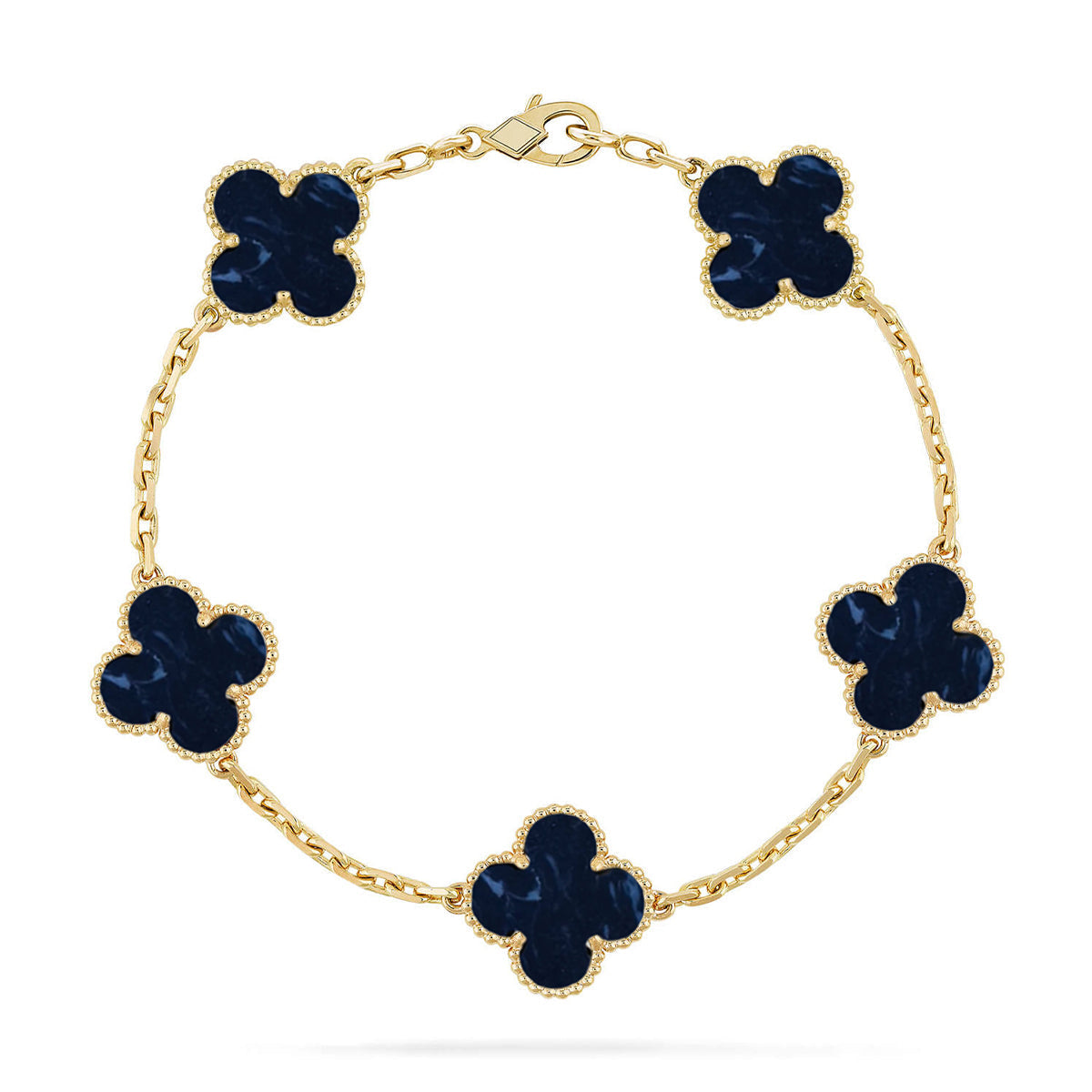 [Avelora]LUCKY CLOVER 5-MOTIF BRACELET - PIETERSITE COLLECTION