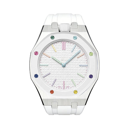 [Avelora]OAK POP WHITE STEEL SILICONE STRAP