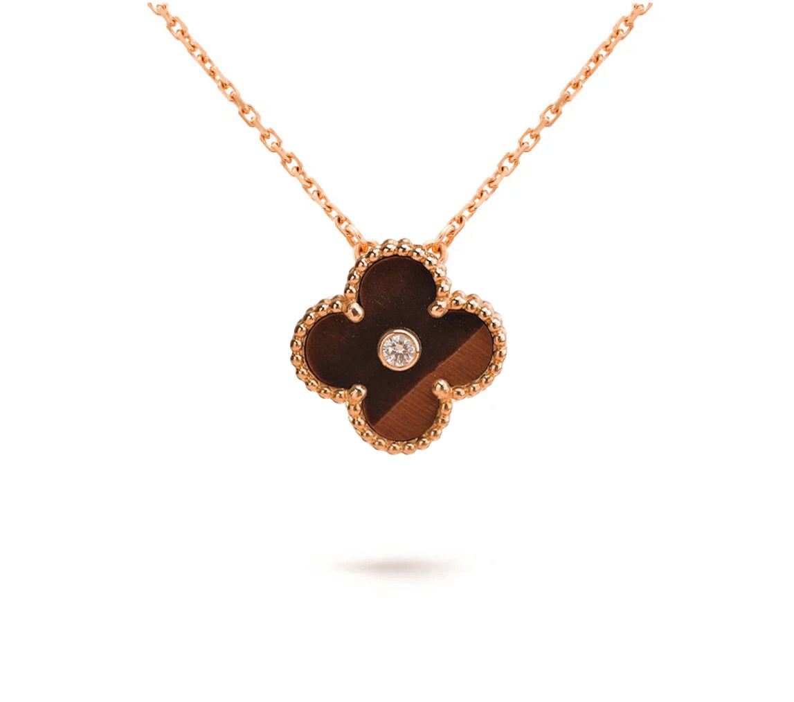 [Avelora]15MM CLOVER FLOWER DIAMOND PENDANT NECKLACE COLLECTION