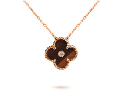 [Avelora]15MM CLOVER FLOWER DIAMOND PENDANT NECKLACE COLLECTION