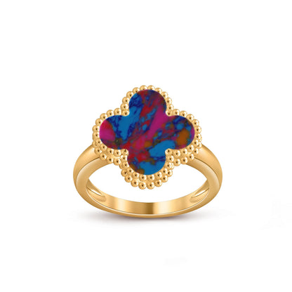 [Avelora]LUCKY CLOVER VINTAGE GOLD RING COLLECTION