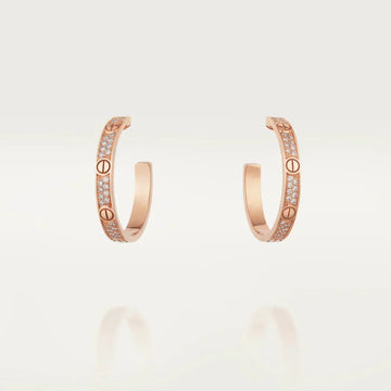 [Avelora Jewelry ]LOVE DIAMOND PINK GOLD HOOP EARRINGS
