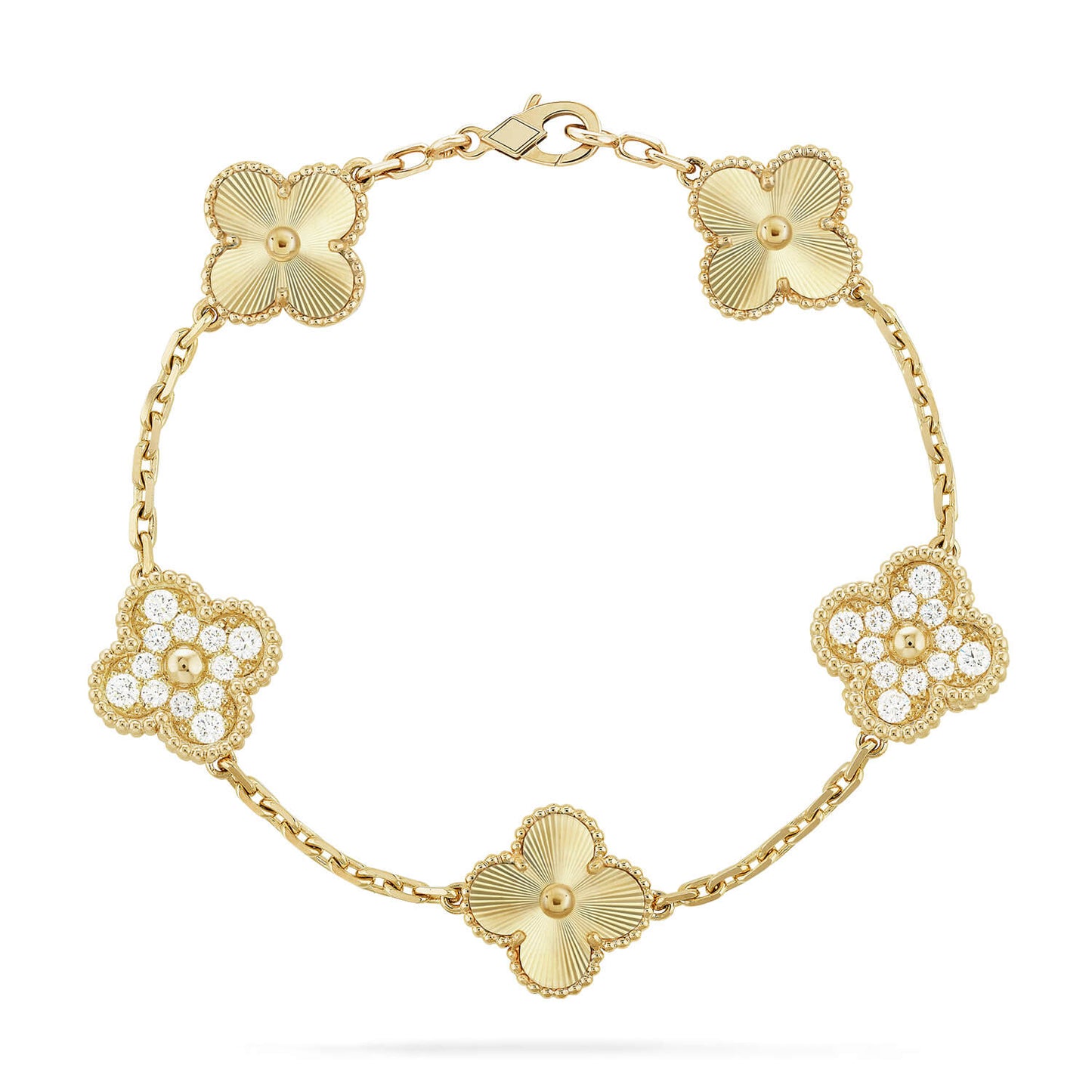 [Avelora]LUCKY CLOVER 5-MOTIF BRACELET - LASER COLLECTION