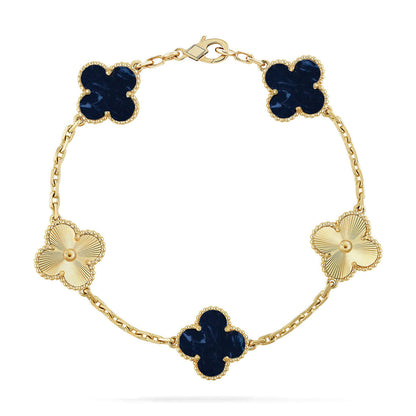 [Avelora]LUCKY CLOVER 5-MOTIF BRACELET - PIETERSITE COLLECTION