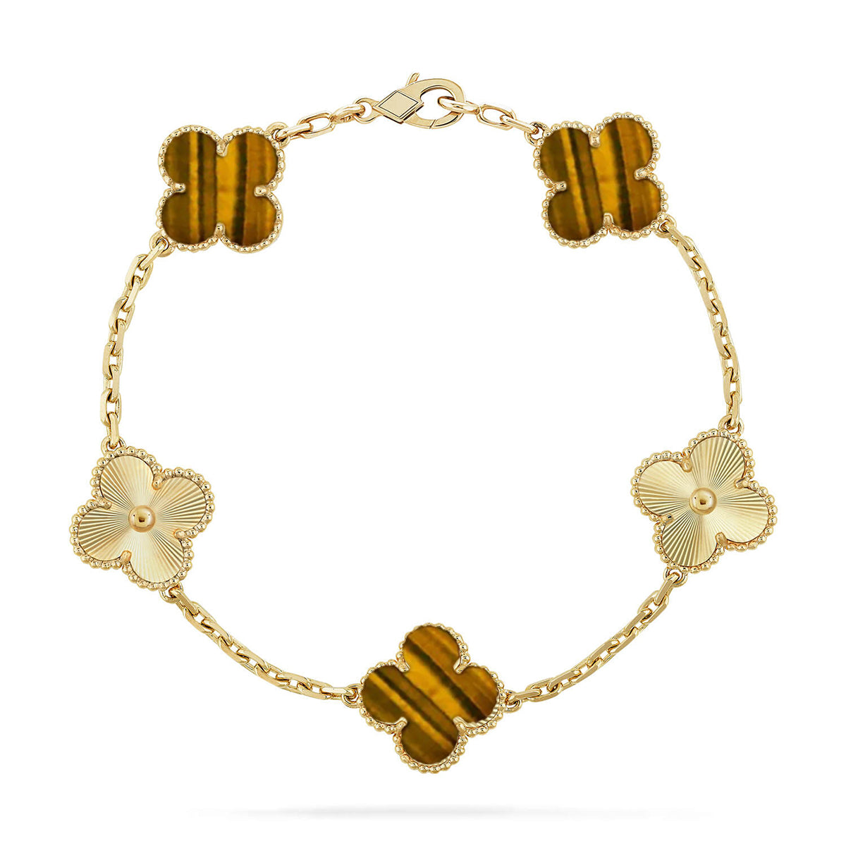 [Avelora Jewelry ] CLOVER 5 MOTIFS TIGER EYE BRACELET COLLECTION