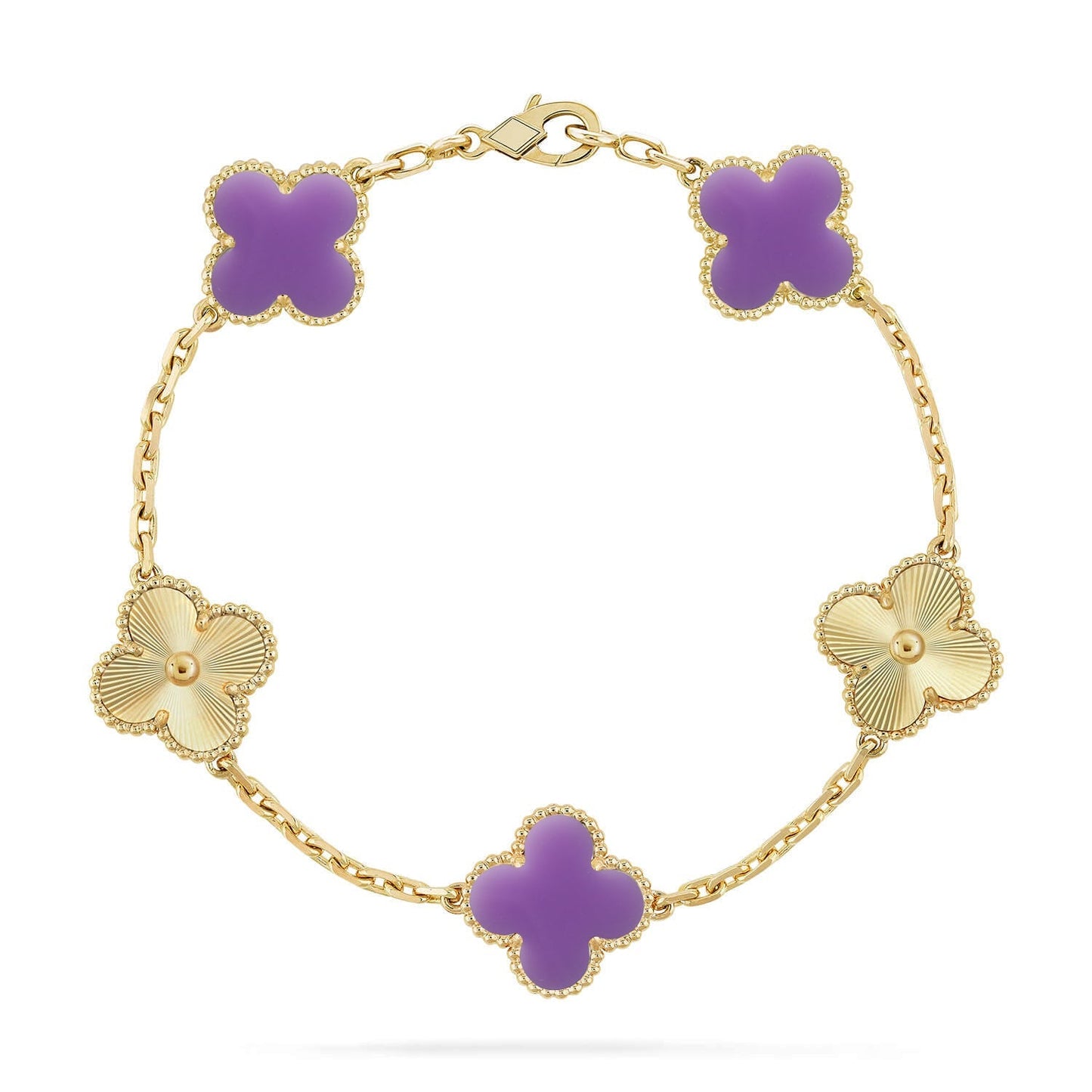 [Avelora]LUCKY CLOVER 5-MOTIF BRACELET - LAVENDER COLLECTION