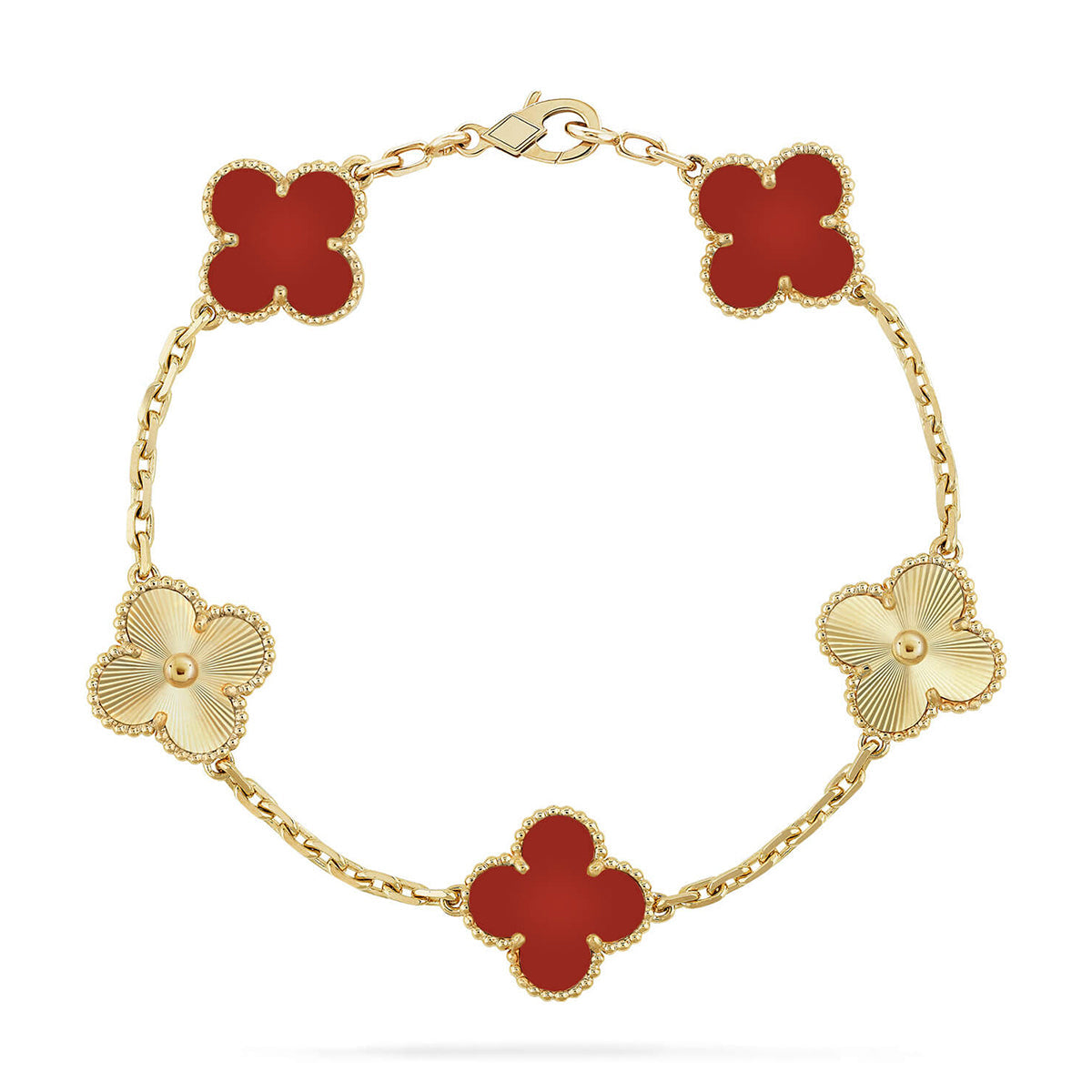 [Avelora Jewelry ] CLOVER 5 MOTIF RED CORNELIAN BRACELET COLLECTION
