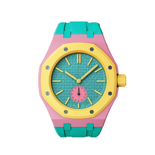 [Avelora]OAK POP EXCLUSIVE PINK AND GREEN SILICONE STRAP