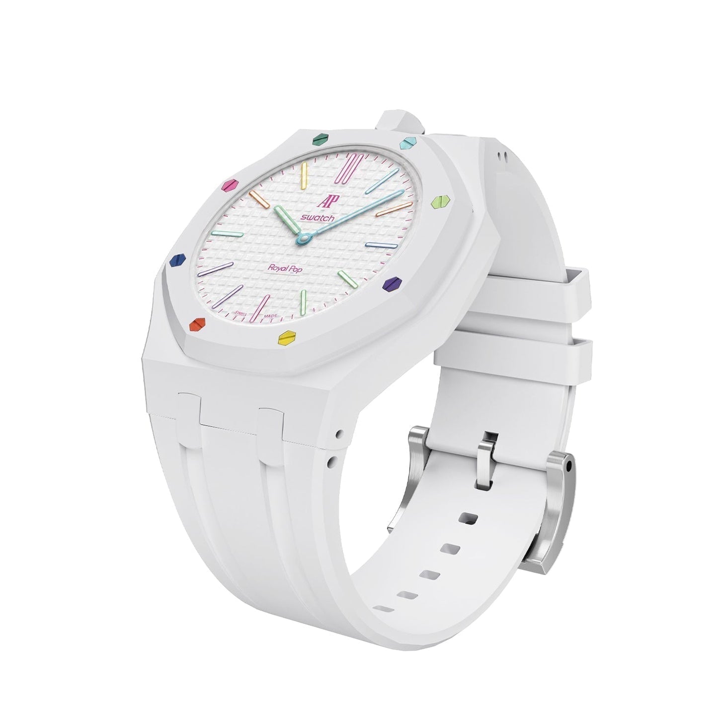 [Avelora]OAK POP EXCLUSIVE  WHITE SILICONE STRAP
