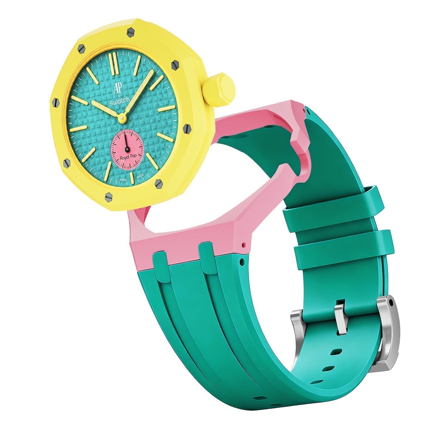 [Avelora]OAK POP EXCLUSIVE PINK AND GREEN SILICONE STRAP