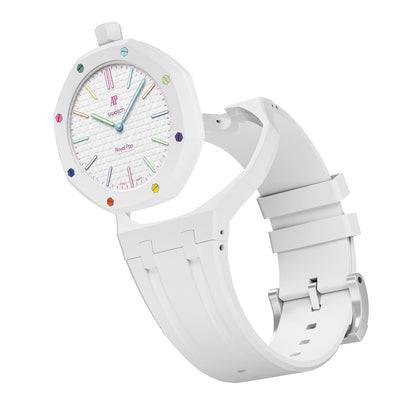 [Avelora]OAK POP EXCLUSIVE  WHITE SILICONE STRAP