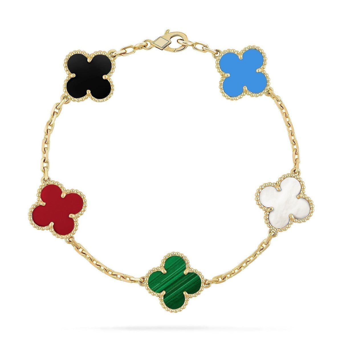 [Avelora Jewelry ]CLOVER 5 MOTIFS MULTICOLOR BRACELET