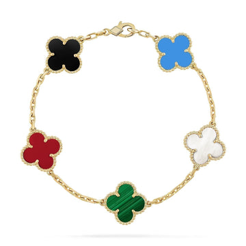 [Avelora Jewelry ]CLOVER 5 MOTIFS MULTICOLOR BRACELET