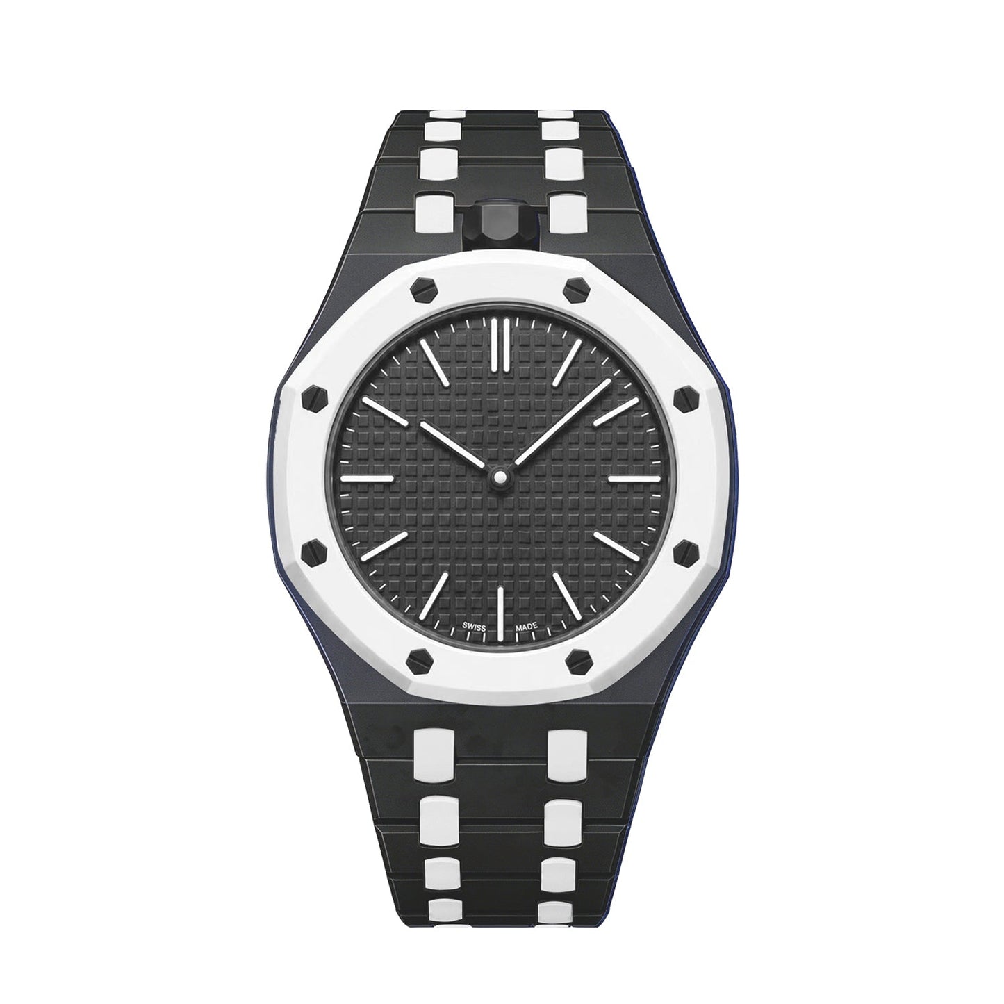 [Avelora]OAK POP EXCLUSIVE BLACK AND WHITE BIOCERAMIC STRAP