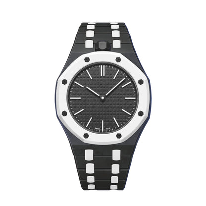 [Avelora]OAK POP EXCLUSIVE BLACK AND WHITE BIOCERAMIC STRAP
