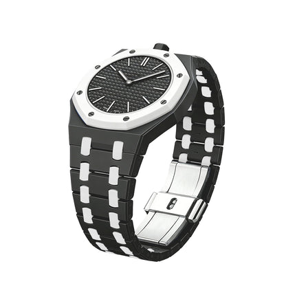 [Avelora]OAK POP EXCLUSIVE BLACK AND WHITE BIOCERAMIC STRAP
