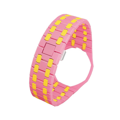 [Avelora]OAK POP EXCLUSIVE PINK AND YELLOW BIOCERAMIC STRAP