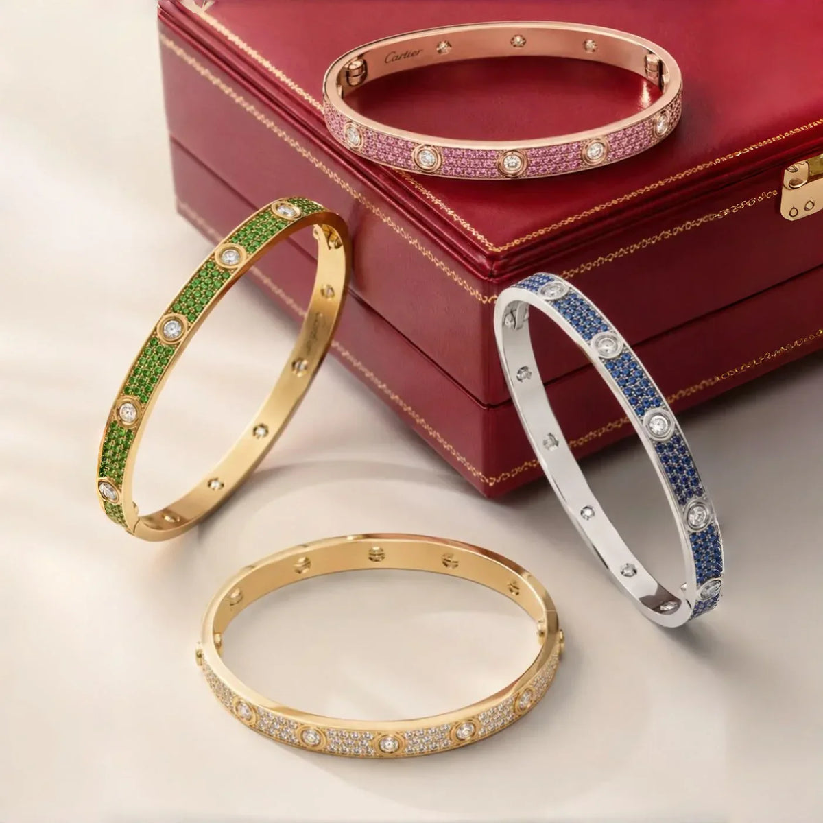 [Avelora jewelry]CLASSIC 6.1MM LOVE BRACELET 10-DIAMOND FULL PAVÉ