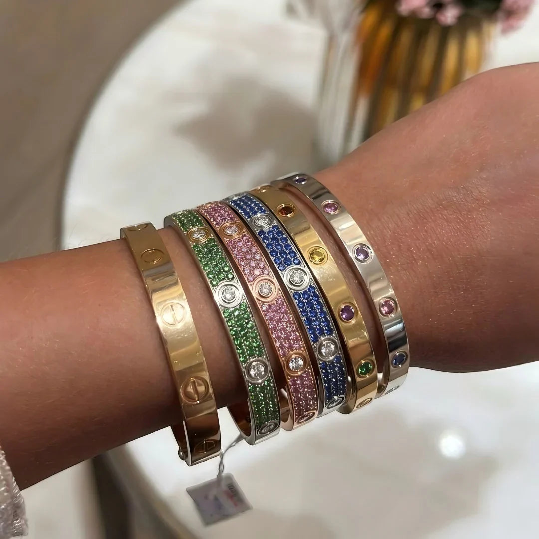 [Avelora jewelry]CLASSIC 6.1MM LOVE BRACELET 10-DIAMOND FULL PAVÉ