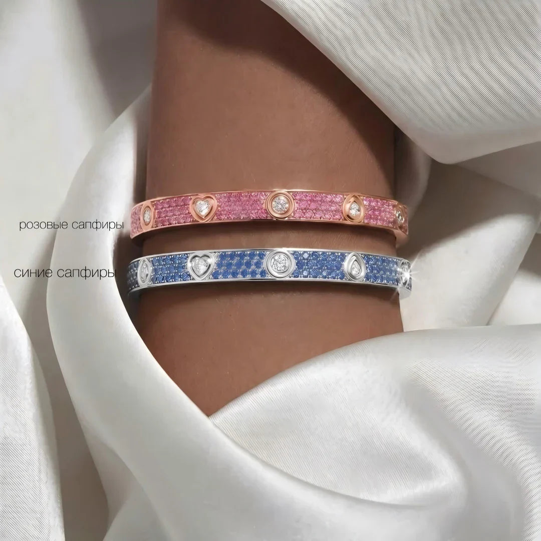 [Avelora jewelry]CLASSIC 6.1MM LOVE BRACELET 10-DIAMOND FULL PAVÉ