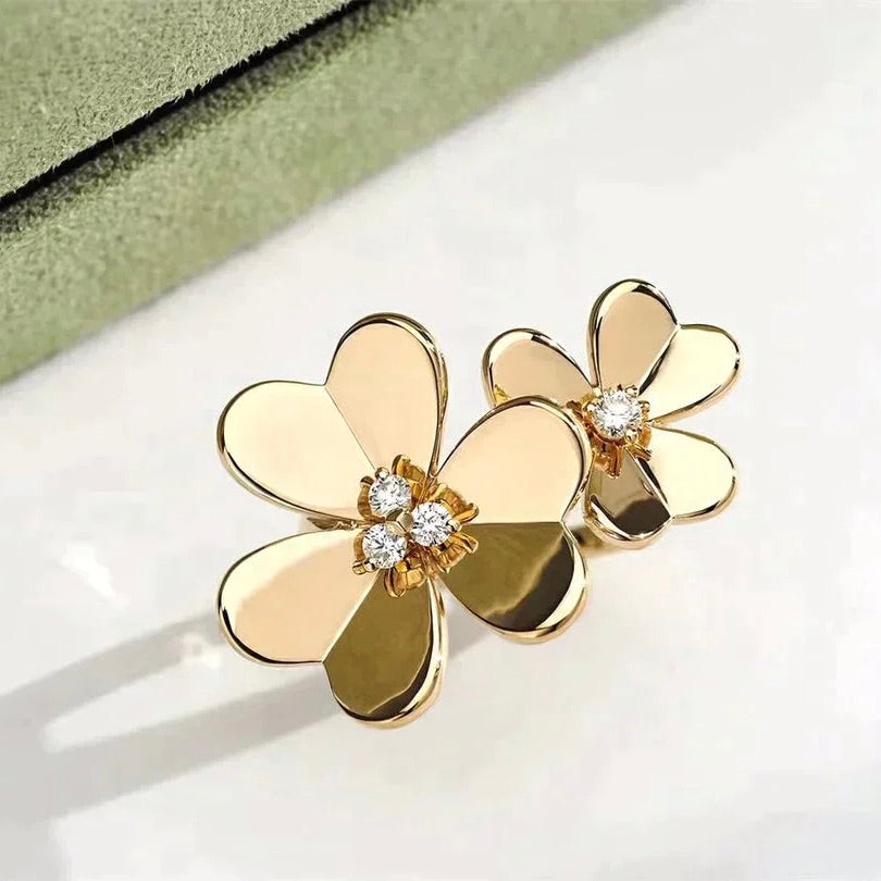 [Avelora Jewelry ]CLOVER COMOS GOLD DIAMOND RING