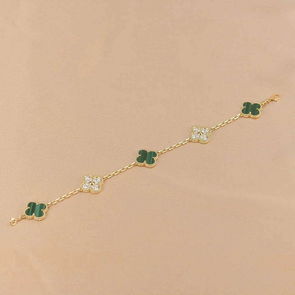 [Avelora Jewelry ] CLOVER 5 MOTIF MALACHITE BRACELET COLLECTION