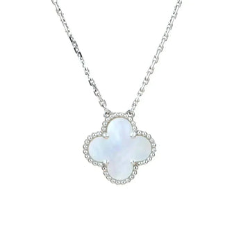 [Avelora Jewelry ]CLOVER  15MM WHITE MOTHER-OF-PEARL SILVER