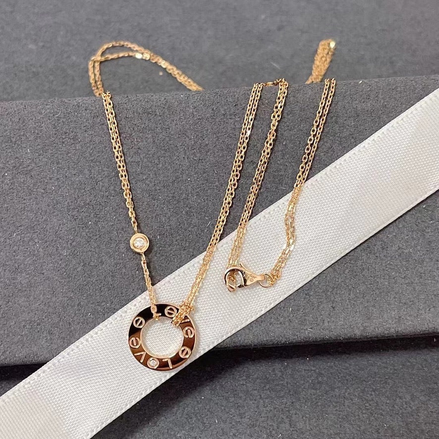 [Avelora Jewelry ]LOVE NECKLACE 16MM 2 DIAMONDS