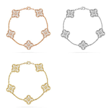 [Avelora Jewelry ] CLOVER 5 MOTIF FULL DIAMOND BRACELET COLLECTION