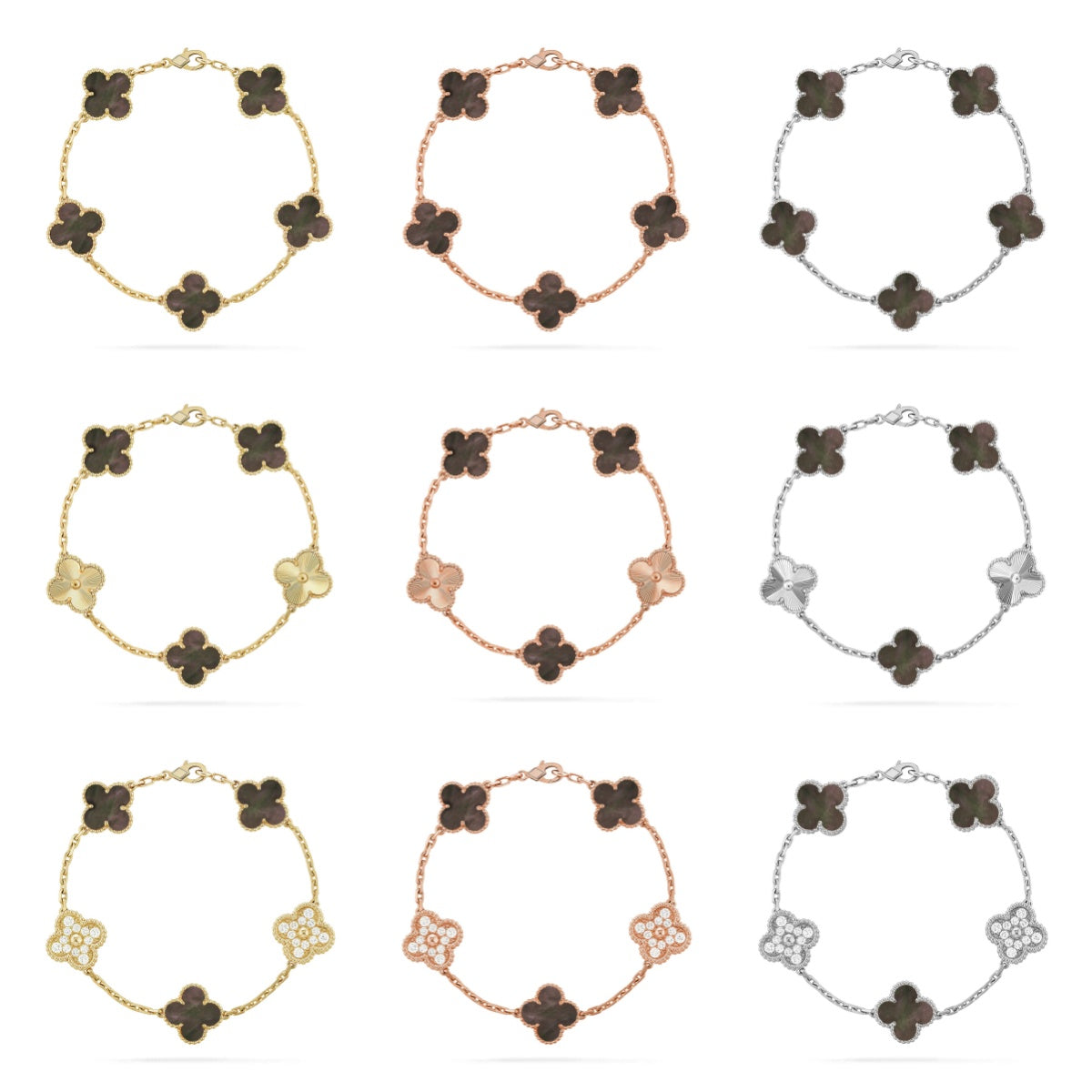 [Avelora Jewelry ] CLOVER 5 MOTIF GRAY MOP BRACELET COLLECTION