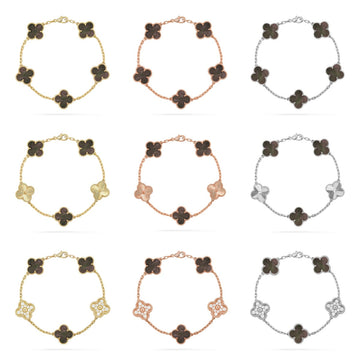 [Avelora Jewelry ] CLOVER 5 MOTIF GRAY MOP BRACELET COLLECTION
