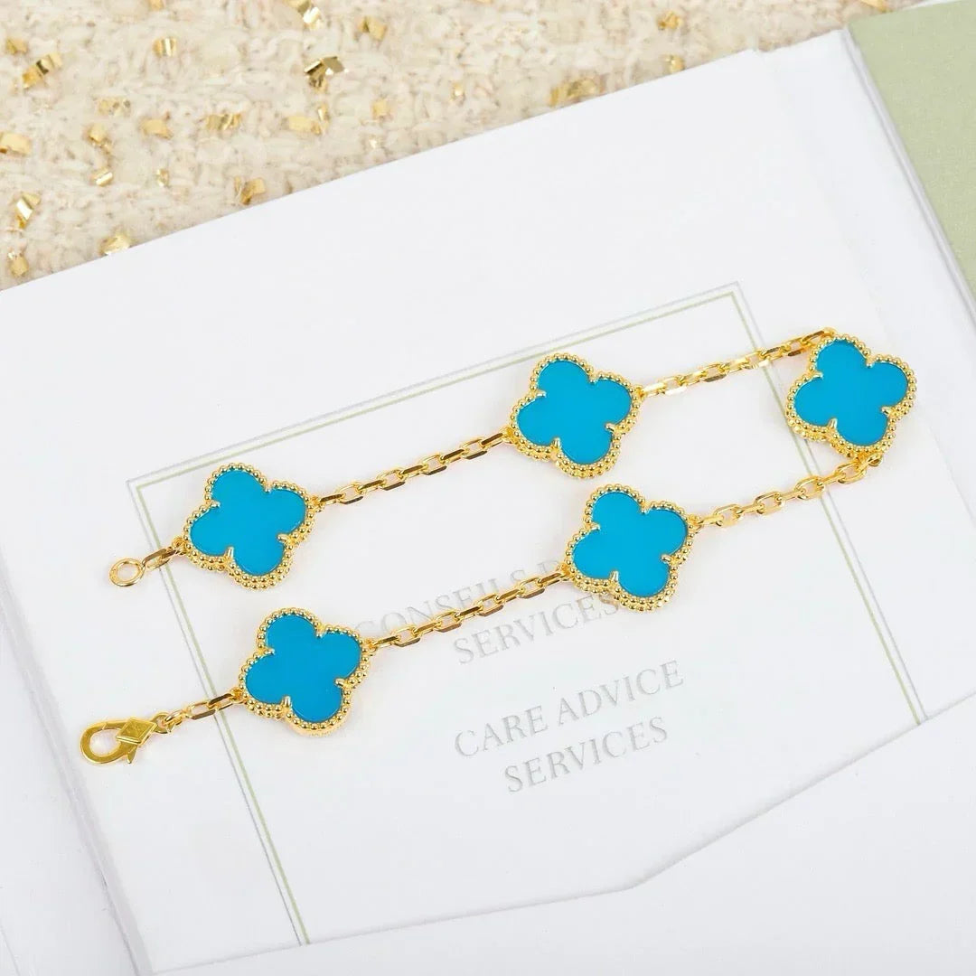 [Avelora Jewelry ] CLOVER 5 MOTIF TURQUOISE BRACELET COLLECTION