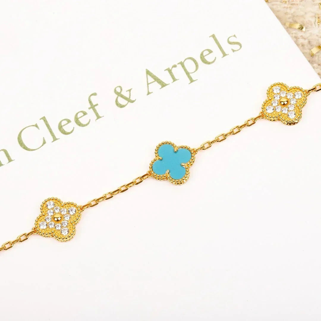 [Avelora Jewelry ] CLOVER 5 MOTIF TURQUOISE BRACELET COLLECTION