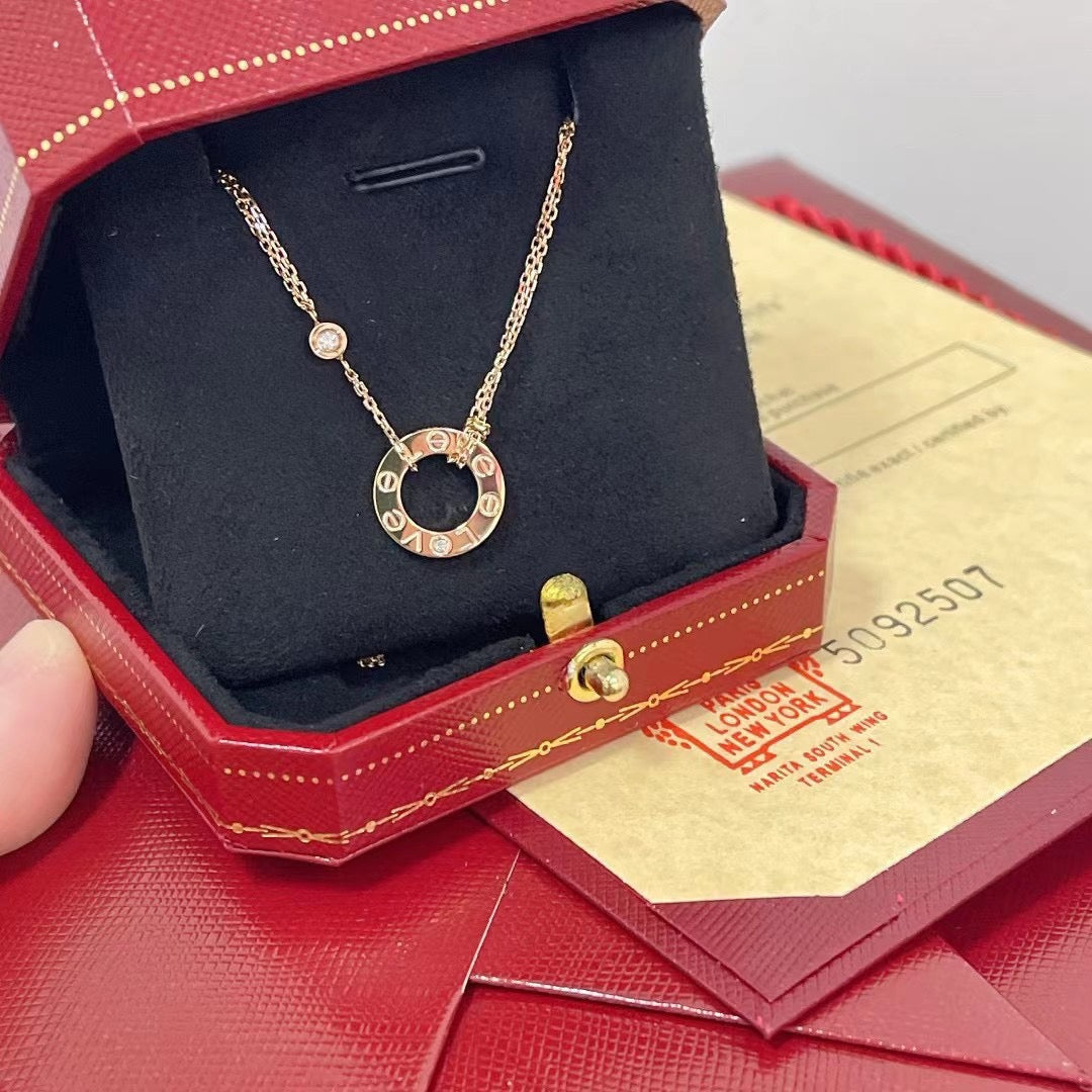 [Avelora Jewelry ]LOVE NECKLACE 16MM 2 DIAMONDS