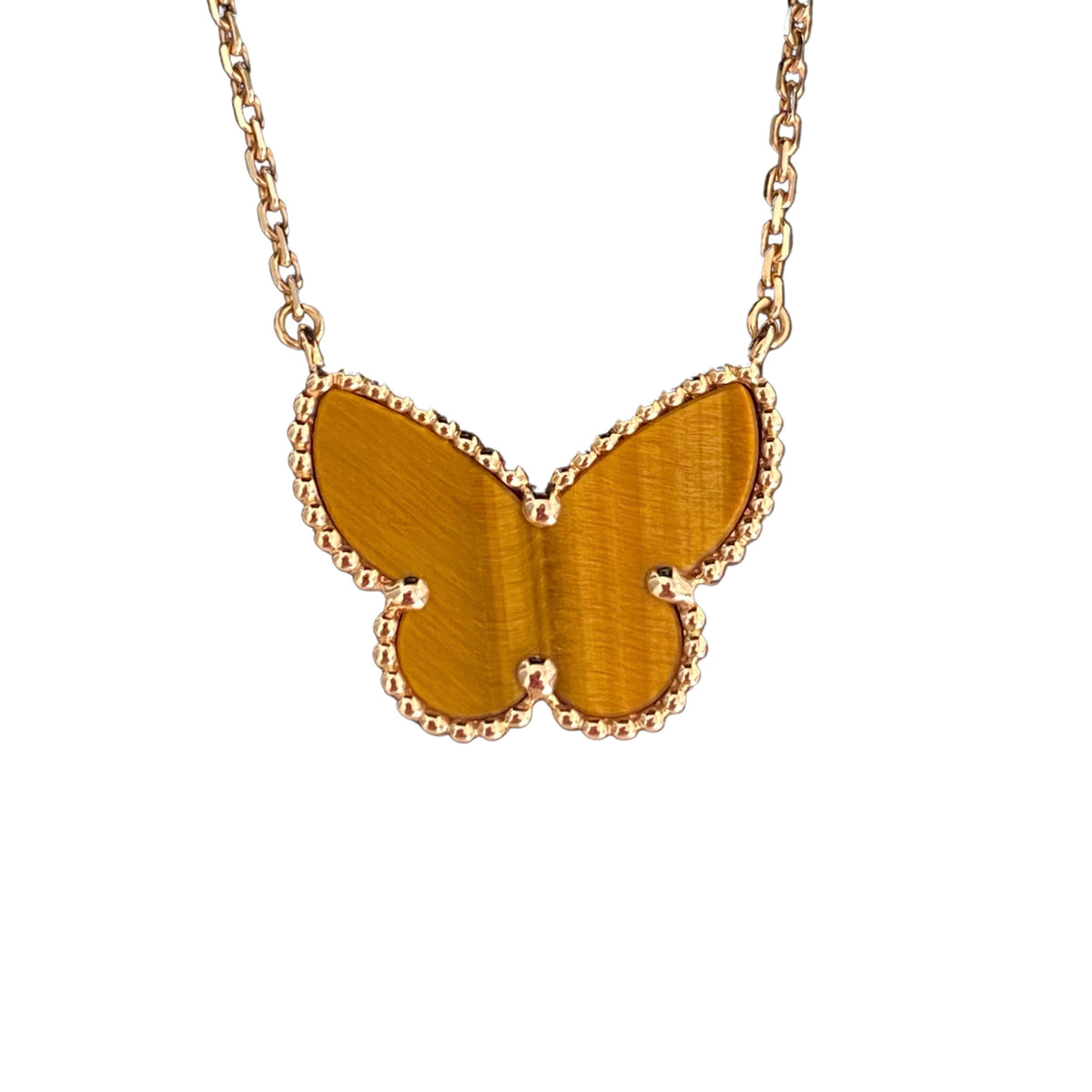 [Avelora Jewelry ] TIGER__ EYE BUTTERFLY NECKLACE