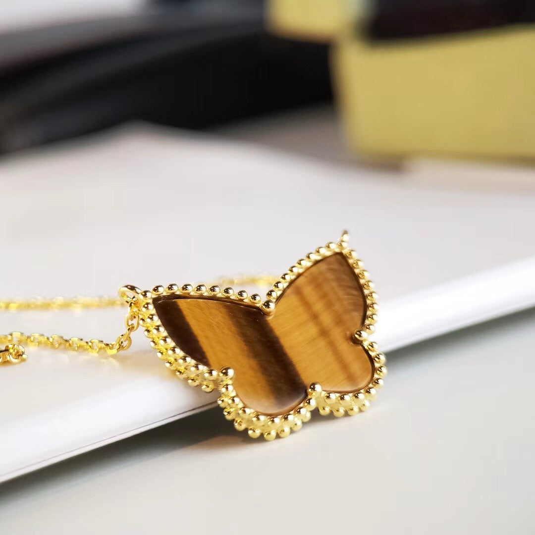 [Avelora Jewelry ] TIGER__ EYE BUTTERFLY NECKLACE
