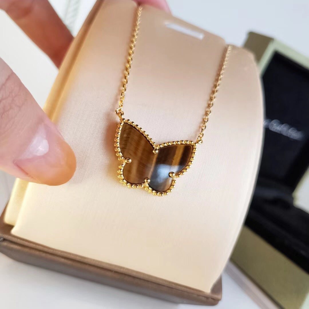 [Avelora Jewelry ] TIGER__ EYE BUTTERFLY NECKLACE
