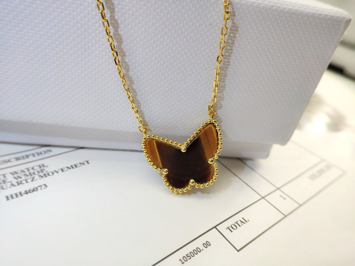 [Avelora Jewelry ] TIGER__ EYE BUTTERFLY NECKLACE