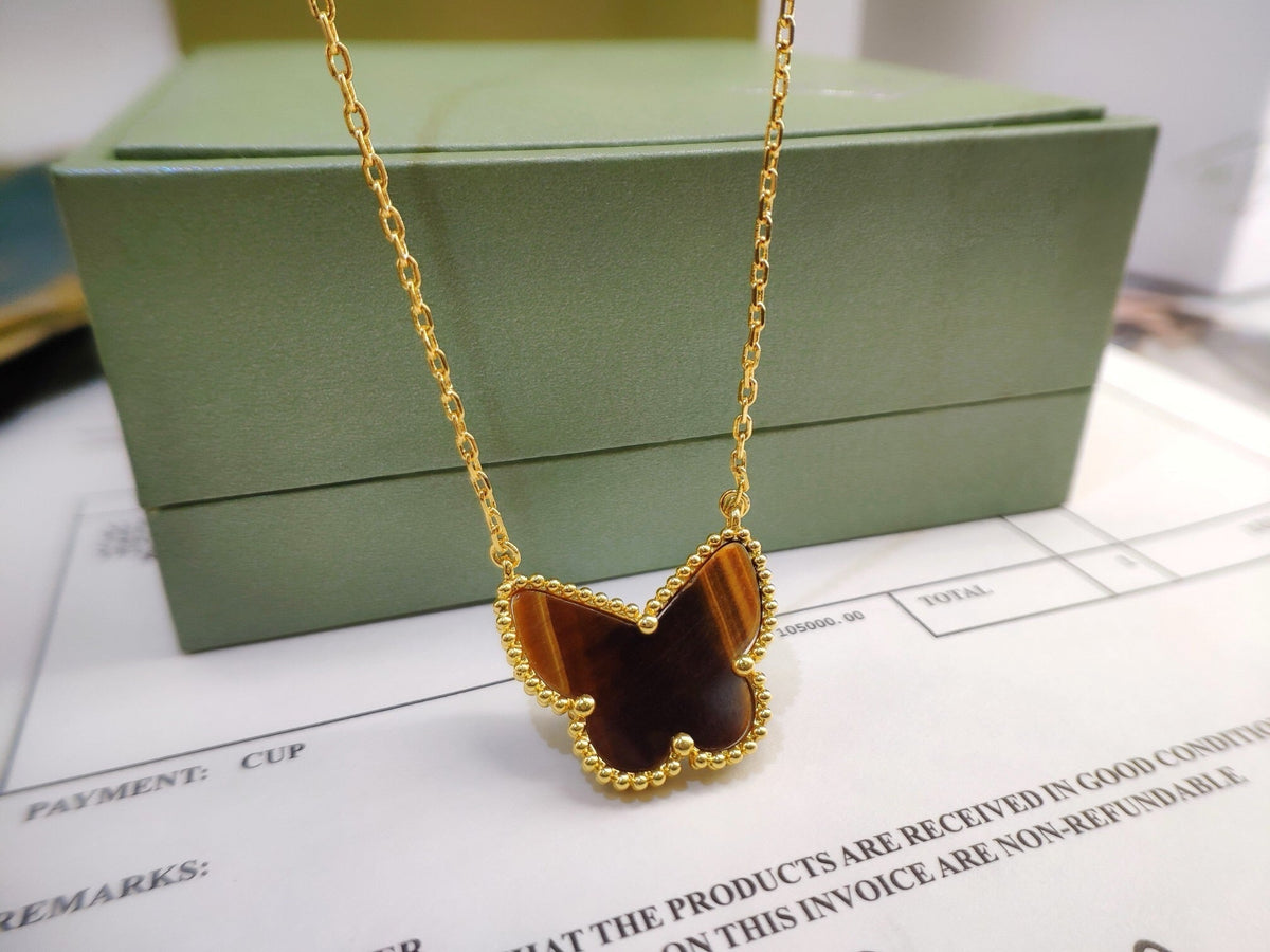 [Avelora Jewelry ] TIGER__ EYE BUTTERFLY NECKLACE