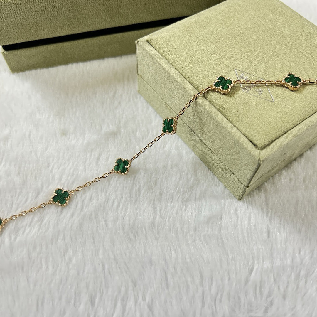 [Avelora Jewelry ]CLOVER 6 MOTIF MALACHITE BRACELET