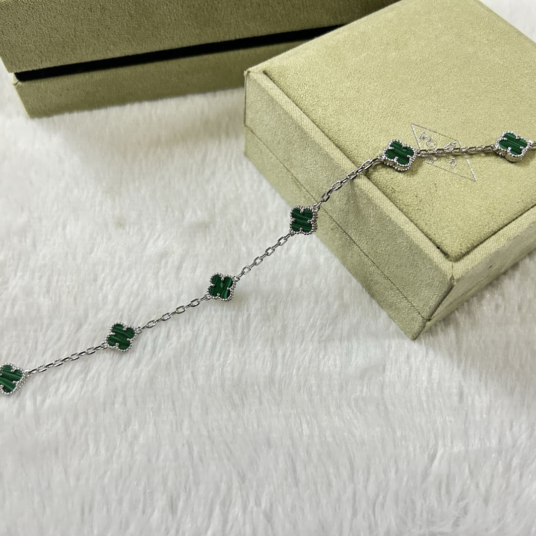 [Avelora Jewelry ]CLOVER 6 MOTIF MALACHITE BRACELET