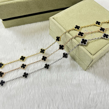 [Avelora Jewelry ]CLOVER 6 MOTIF  ONYXS BRACELET