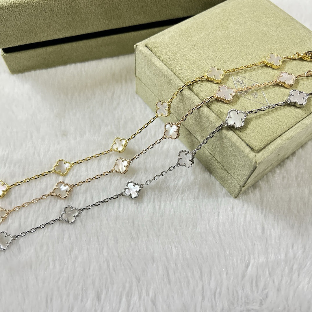 [Avelora Jewelry ]CLOVER 6 MOTIF WHITE MOP BRACELET