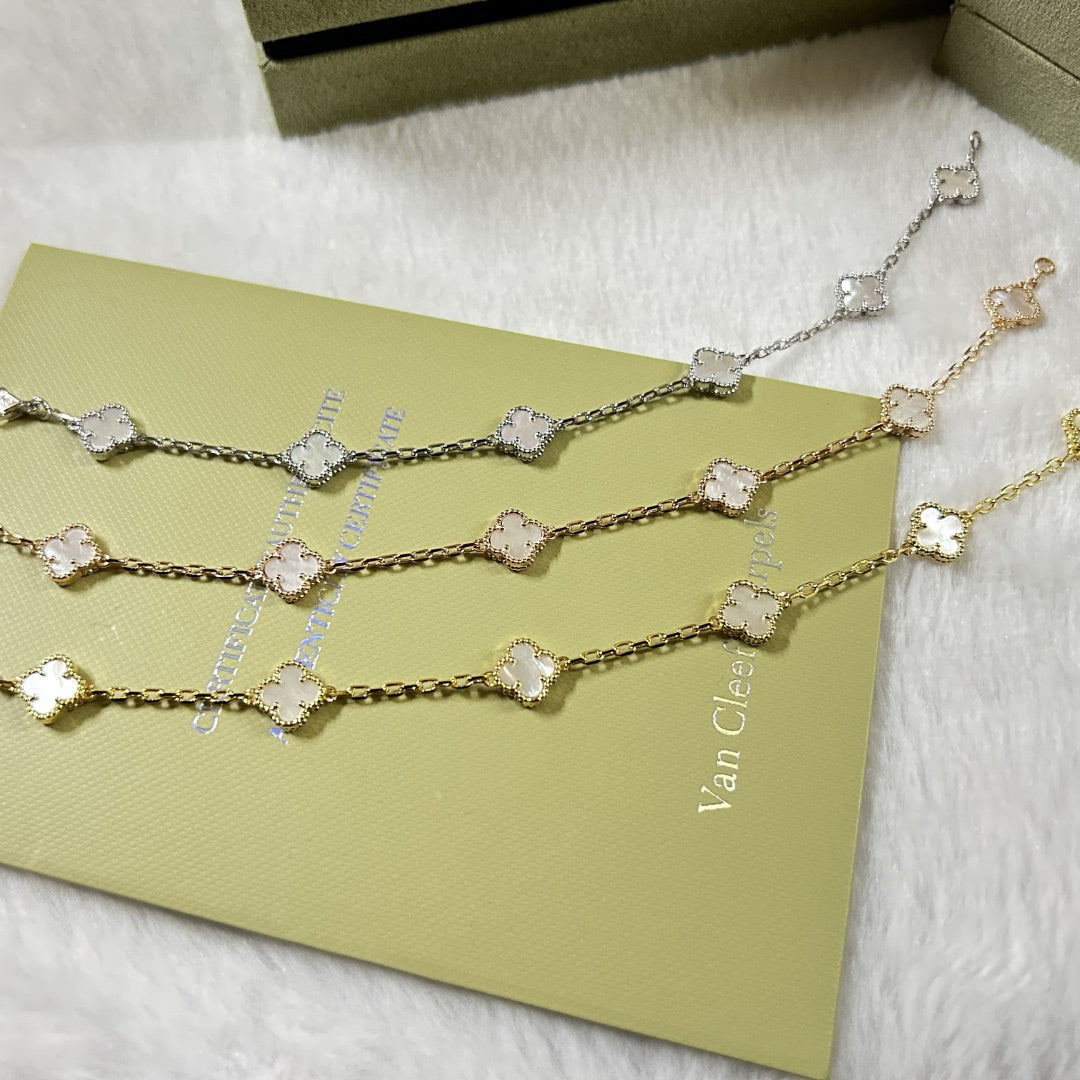 [Avelora Jewelry ]CLOVER 6 MOTIF WHITE MOP BRACELET